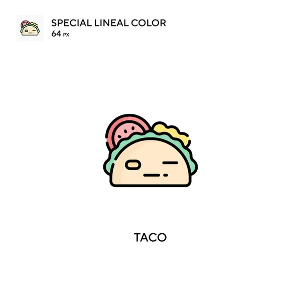 Taco Spezielles Lineares Farbvektorsymbol Taco Symbole Für Ihr Geschäftsprojekt — Stockvektor