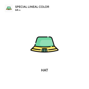 Şapka Özel Doğrusal Renk Vektörü simgesi. İş projeniz için şapka simgeleri