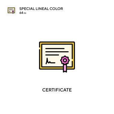 Sertifika Özel Doğrusal Renk Vektörü simgesi. İş projeniz için sertifika simgeleri