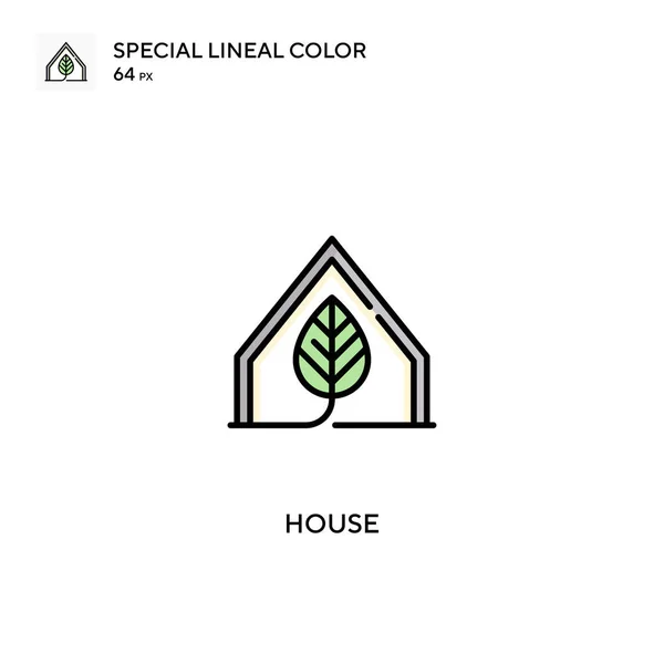 Casa Especial Icono Vector Color Lineal Iconos Casa Para Proyecto — Vector de stock