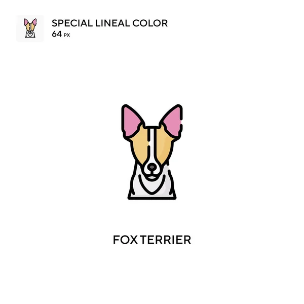 Fox Terrier Spezielles Lineares Farbvektorsymbol Fox Terrier Symbole Für Ihr — Stockvektor