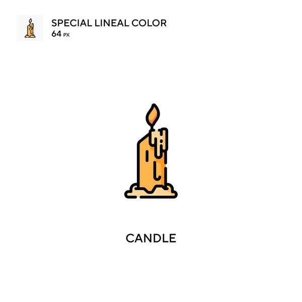 Candle Special Lineal Color Vector Icon Candle Icons Your Business — Stock Vector