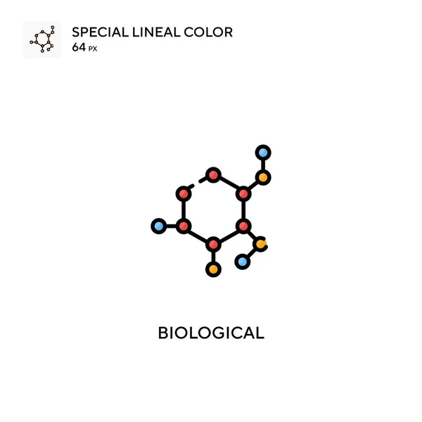 Biológico Especial Icono Vector Color Lineal Iconos Biológicos Para Proyecto — Vector de stock
