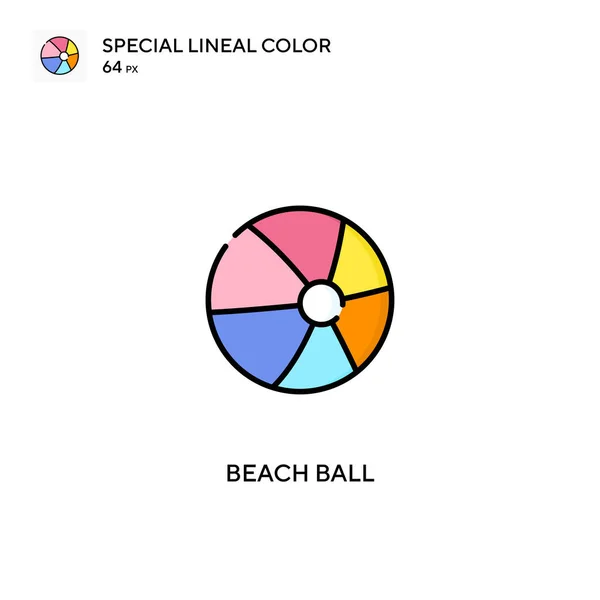 Bola Praia Ícone Vetorial Cor Linear Especial Ícones Bola Praia — Vetor de Stock