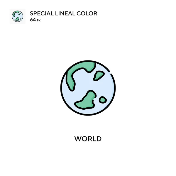 World Special Lineal Icône Vectorielle Couleur Icônes Monde Pour Votre — Image vectorielle