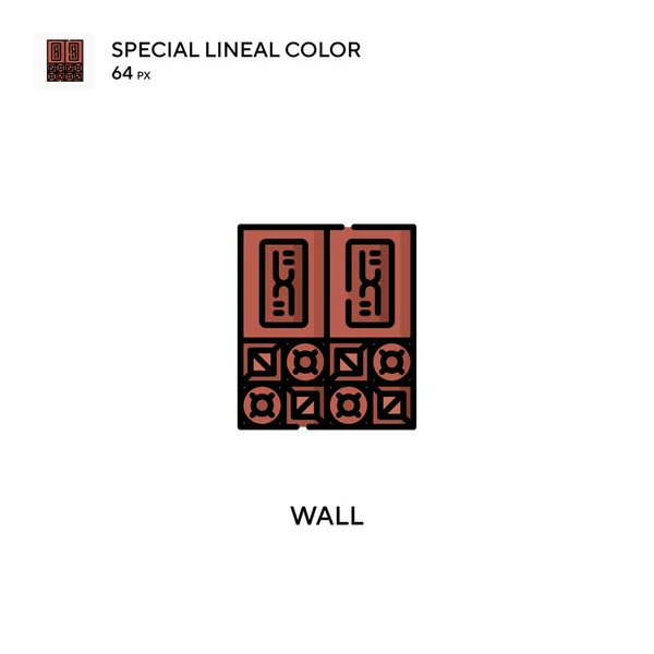 Wall Speciale Icona Vettoriale Colore Lineare Icone Parete Tuo Progetto — Vettoriale Stock