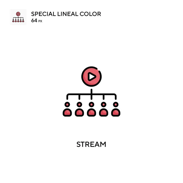 Stream Special Lineal Color Vector Icon 비즈니스 프로젝트를 스트림 아이콘 — 스톡 벡터