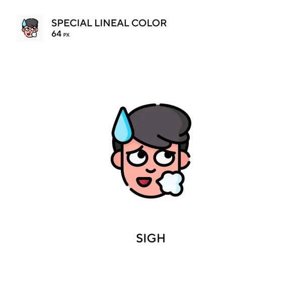 Icono Vector Color Lineal Sigh Special Iconos Suspiro Para Proyecto — Vector de stock