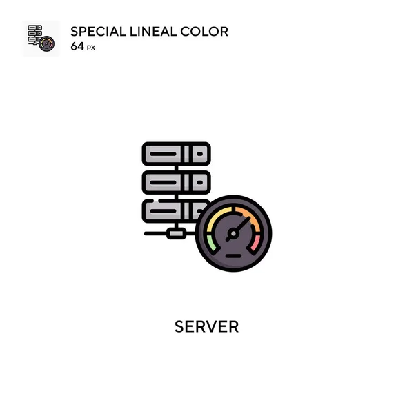 Icona Vettoriale Colore Lineare Speciale Del Server Icone Del Server — Vettoriale Stock