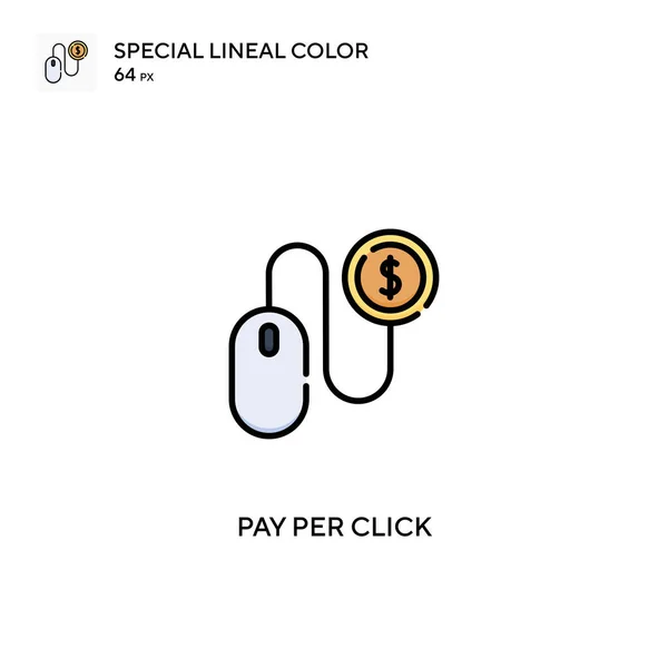 Pay Click Speciale Icona Vettoriale Colore Lineare Icone Pay Click — Vettoriale Stock