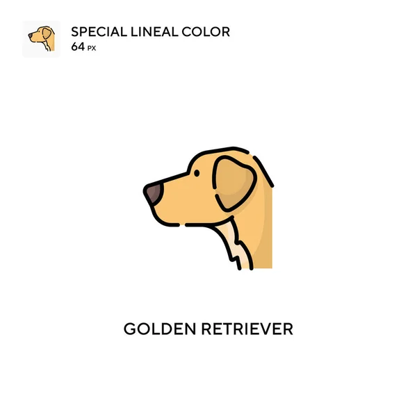 Golden Retriever Különleges Lineáris Színvektor Ikon Golden Retriever Ikonok Üzleti — Stock Vector