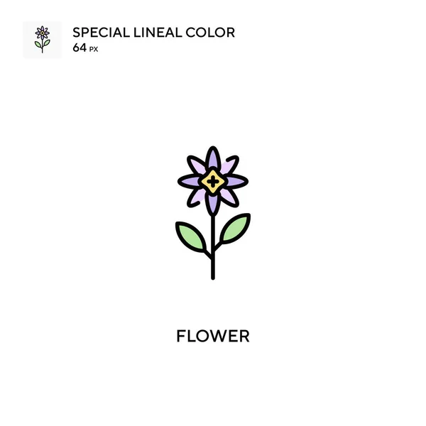 Flor Especial Icono Vector Color Lineal Iconos Flores Para Proyecto — Vector de stock