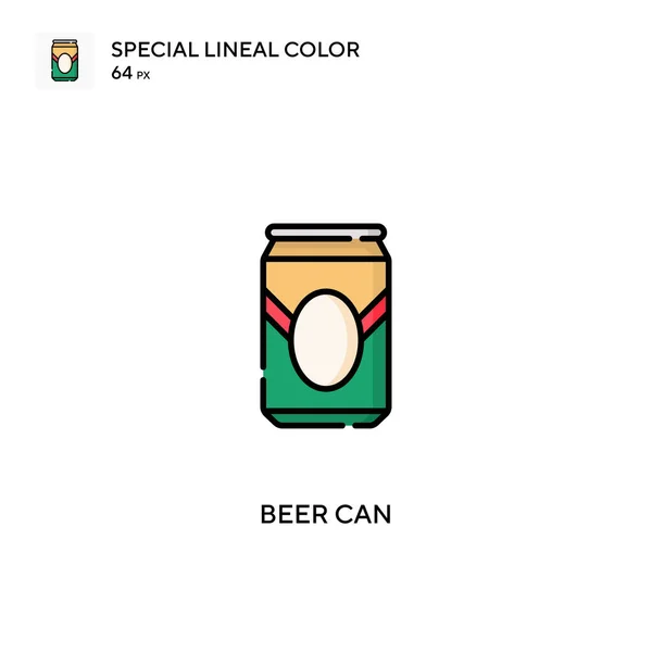 Bierblikje Speciale Lijnkleur Vector Icoon Bier Kan Pictogrammen Voor Business — Stockvector