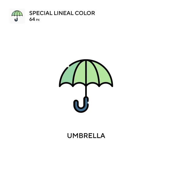 Parapluie Icône Vectorielle Couleur Linéaire Spéciale Icônes Parapluie Pour Votre — Image vectorielle