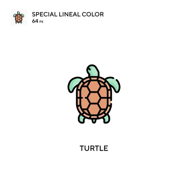 Tortuga Especial Icono Vector Color Lineal Iconos Tortuga Para Proyecto — Vector de stock