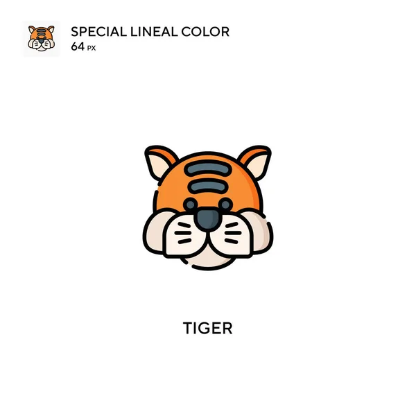 Tigre Spécial Lineal Icône Vectorielle Couleur Icônes Tigre Pour Votre — Image vectorielle