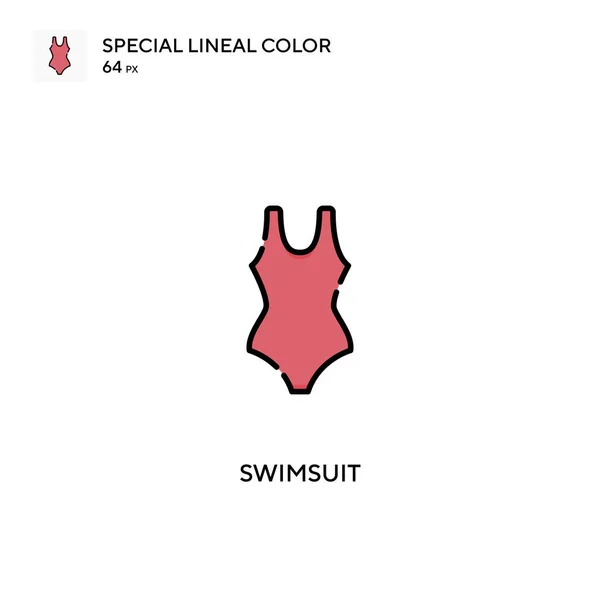 Swimsuit Ícone Vetorial Cor Linear Especial Ícones Roupa Banho Para — Vetor de Stock