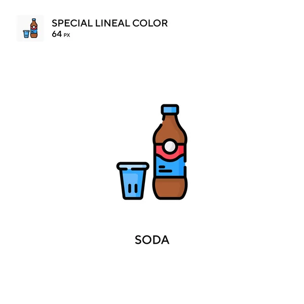 Soda特殊线形彩色矢量图标 苏打水图标为您的商业项目 — 图库矢量图片