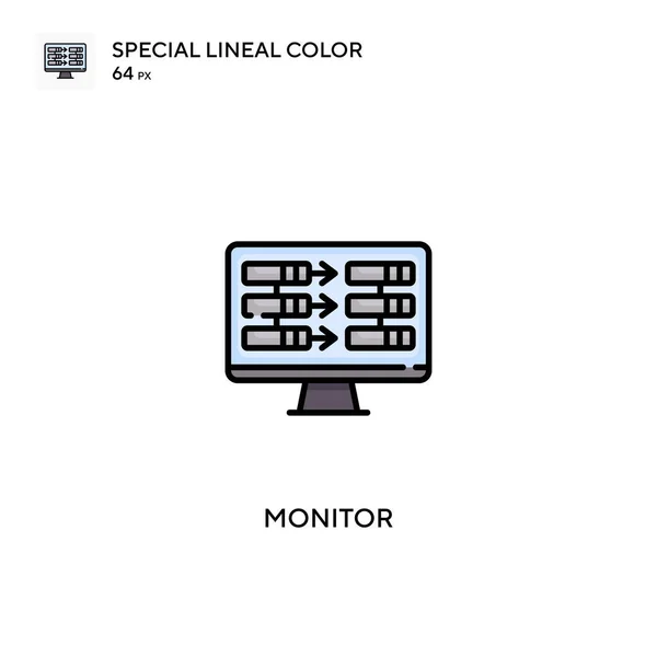 Монитор Специальный Линейный Цветовой Вектор Значок Мониторинг Значков Вашего Бизнес — стоковый вектор