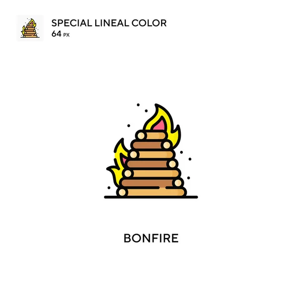 Bonfire Spezielles Lineares Farbvektorsymbol Bonfire Symbole Für Ihr Geschäftsprojekt — Stockvektor