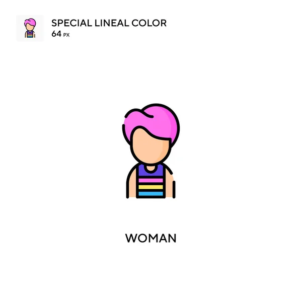 妇女特殊线形彩色矢量图标 你的商业项目的女偶像 — 图库矢量图片