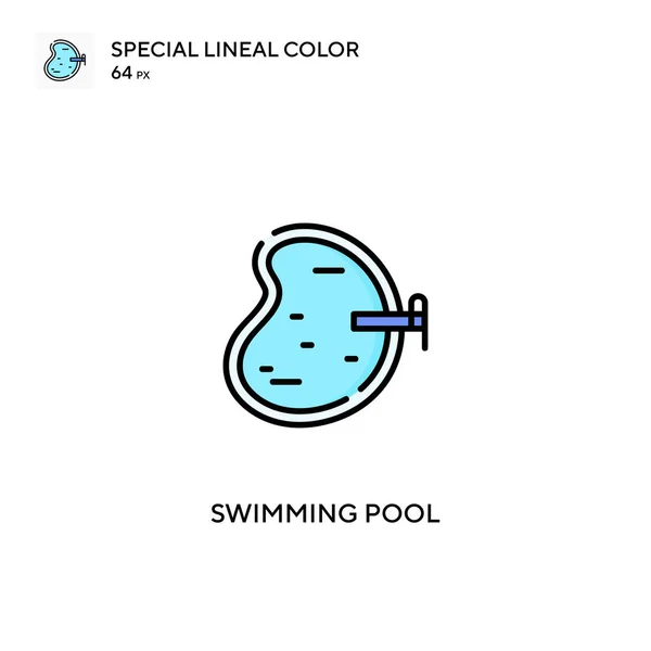 Swimming Pool Special Lineal Color Vector Icon Swimming Pool Icons — Stock Vector