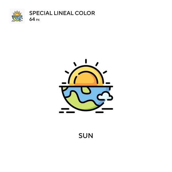 Sun Special Lineal Color Vector Icon Sun Icons Your Business — Stock Vector