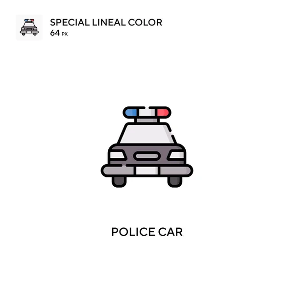 Polisbil Speciell Linjal Färg Vektor Ikon Polis Bil Ikoner För — Stock vektor