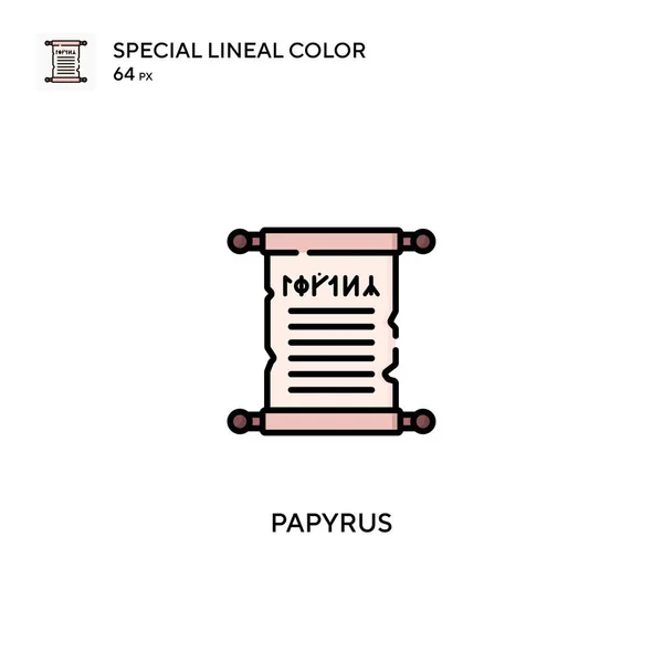 Papyrus Speciální Lineární Barevný Vektor Ikony Ikony Papyrus Pro Váš — Stockový vektor