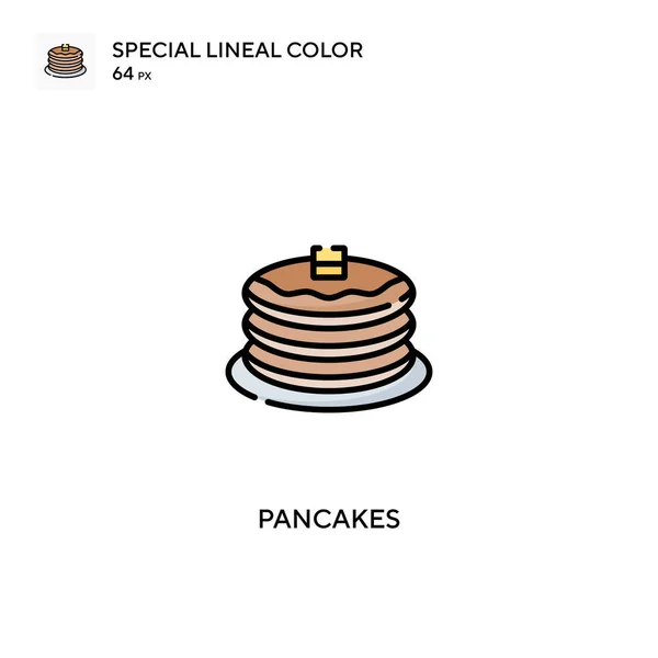 Pannenkoeken Speciale Lineaire Kleur Vector Pictogram Pannenkoeken Pictogrammen Voor Business — Stockvector