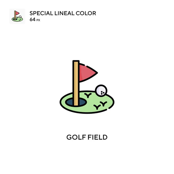 Golf Mező Különleges Lineáris Szín Vektor Ikon Golf Mező Ikonok — Stock Vector