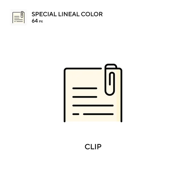 Klip Specjalna Ikona Wektora Koloru Linii Klip Ikony Projektu Biznesowego — Wektor stockowy