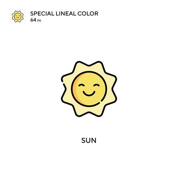 Sun Speciale Icona Vettoriale Colore Lineare Icone Sun Tuo Progetto — Vettoriale Stock