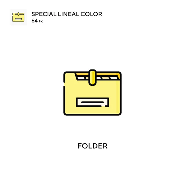 Folder Special Lineal Color Vector Icon Folder Icons Your Business — Stock Vector