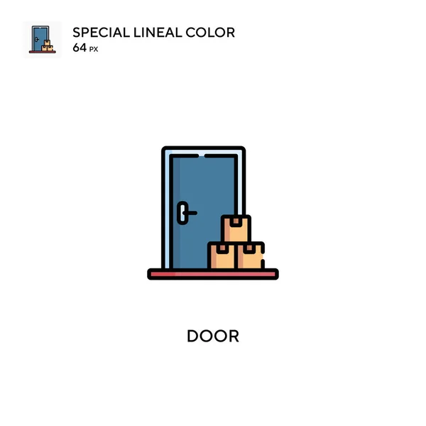 Ειδική Lineal Εικονίδιο Διάνυσμα Χρώματος Πόρτας Εικονίδια Πόρτας Για Την — Διανυσματικό Αρχείο