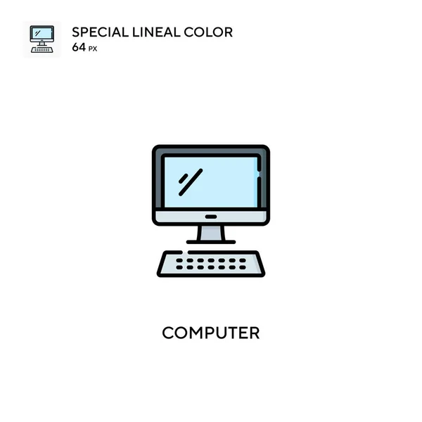 Computador Ícone Vetorial Cor Linear Especial Ícones Computador Para Seu —  Vetores de Stock