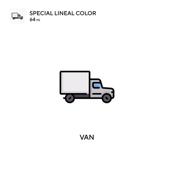 Van Special Lineal Color Vector Icon Van Icons Your Business — Stock Vector