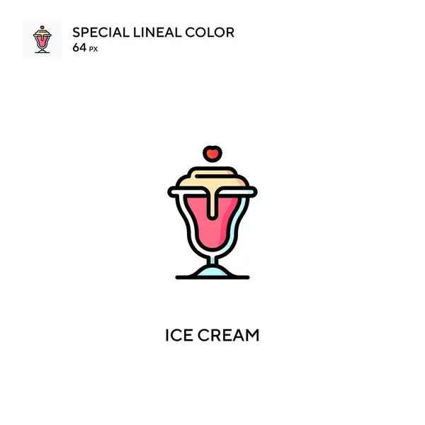 Helado Icono Especial Vector Color Lineal Iconos Helados Para Proyecto — Vector de stock