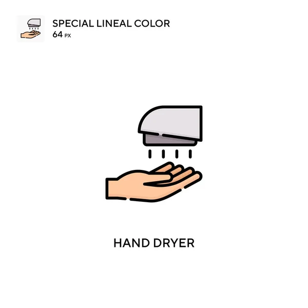 Hand Dryer Special Lineal Color Vector Icon Hand Dryer Icons — Stock Vector