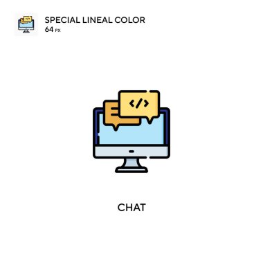 Özel doğrusal renk vektör simgesi sohbet et. İş projeniz için sohbet simgeleri