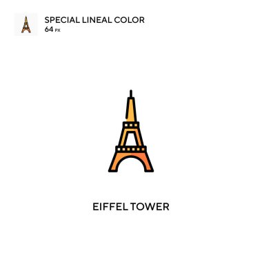 Eyfel Kulesi Özel Doğrusal Renk Vektörü ikonu. İş projeniz için Eyfel kulesi simgeleri