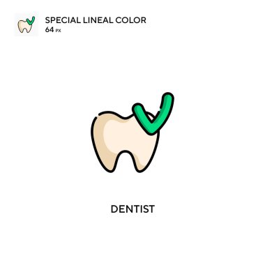 Dişçi Özel doğrusal renk vektörü simgesi. İş projeniz için dişçi simgeleri