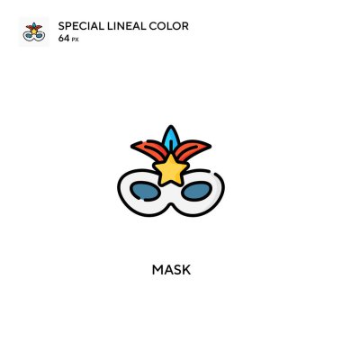 Maske Özel Doğrusal Renk Vektörü simgesi. İş projeniz için maske simgeleri
