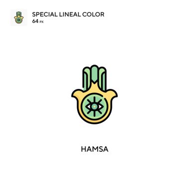 Hamsa Özel Çizgisel Renk Vektörü simgesi. İş projeniz için Hamsa simgeleri