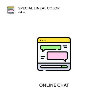 Çevrimiçi sohbet Özel doğrusal renk vektörü simgesi. İş projeniz için çevrimiçi sohbet simgeleri