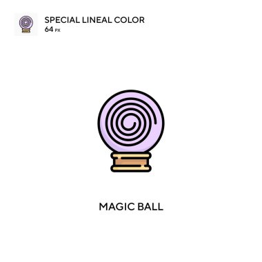 Sihirli top özel doğrusal renk vektör simgesi. İş projeniz için sihirli top simgeleri