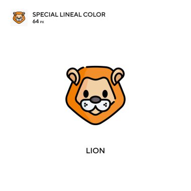 Aslan Özel Lineal renk vektör simgesi. İş projeniz için aslan simgeleri