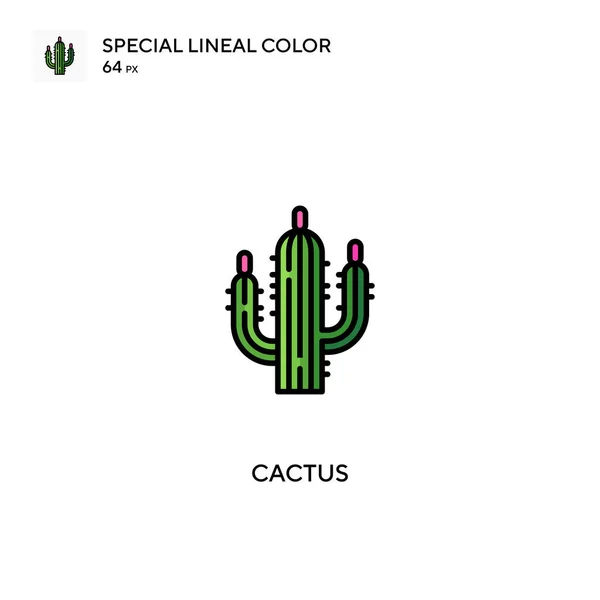 Cactus Special Lineal Color Vector Icon Cactus Icons Your Business — Stock Vector