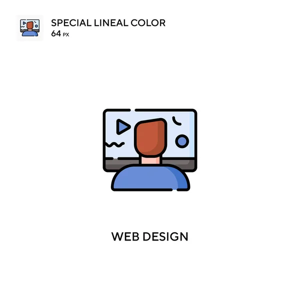 Webデザイン特殊線型カラーベクトルアイコン ビジネスプロジェクトのWebデザインアイコン — ストックベクタ