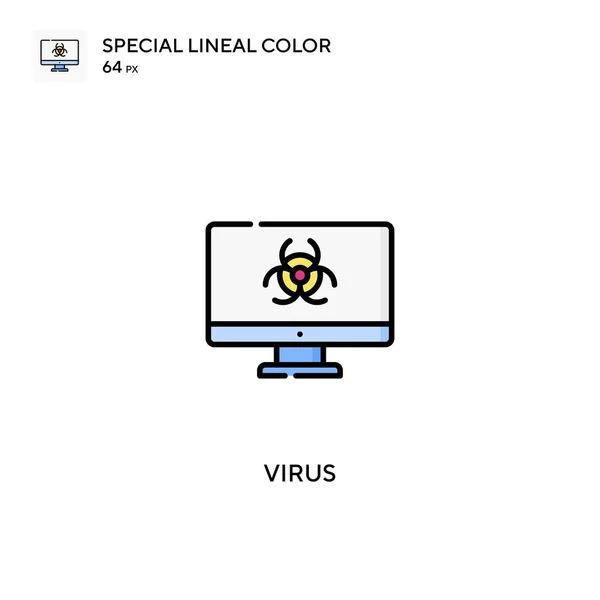 Wirus Specjalna Ikona Wektora Koloru Linii Ikony Wirusów Dla Twojego — Wektor stockowy